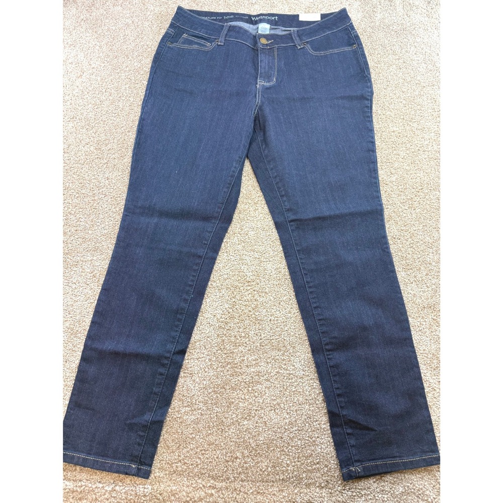 Westport Dressbarn Women 10S Skinny Jeans Dark Wash Signature Fit Mid Rise NEW